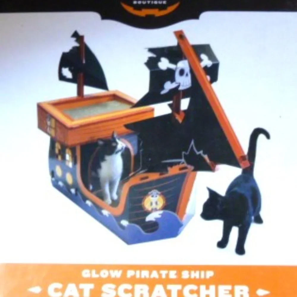 Hyde & Ekk! Boutique Glow in the Dark Pirate Ship Cat Scratcher N